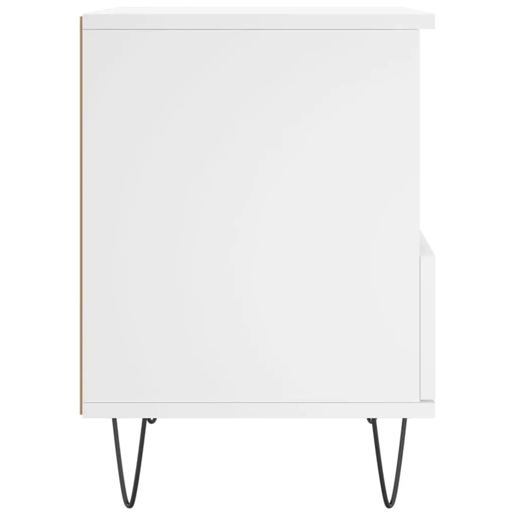 Bedside Cabinet White Engineered Wood Nightstand 40x35x50cm Drawer Storage Table