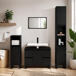 Reliable Black Bathroom Vanity with Ample Storage