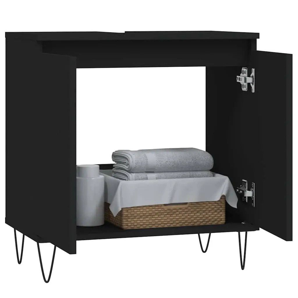 Black Bathroom Cabinet with Ample Storage