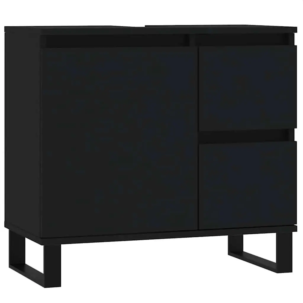 Black Bathroom Cabinet with Storage Solutions