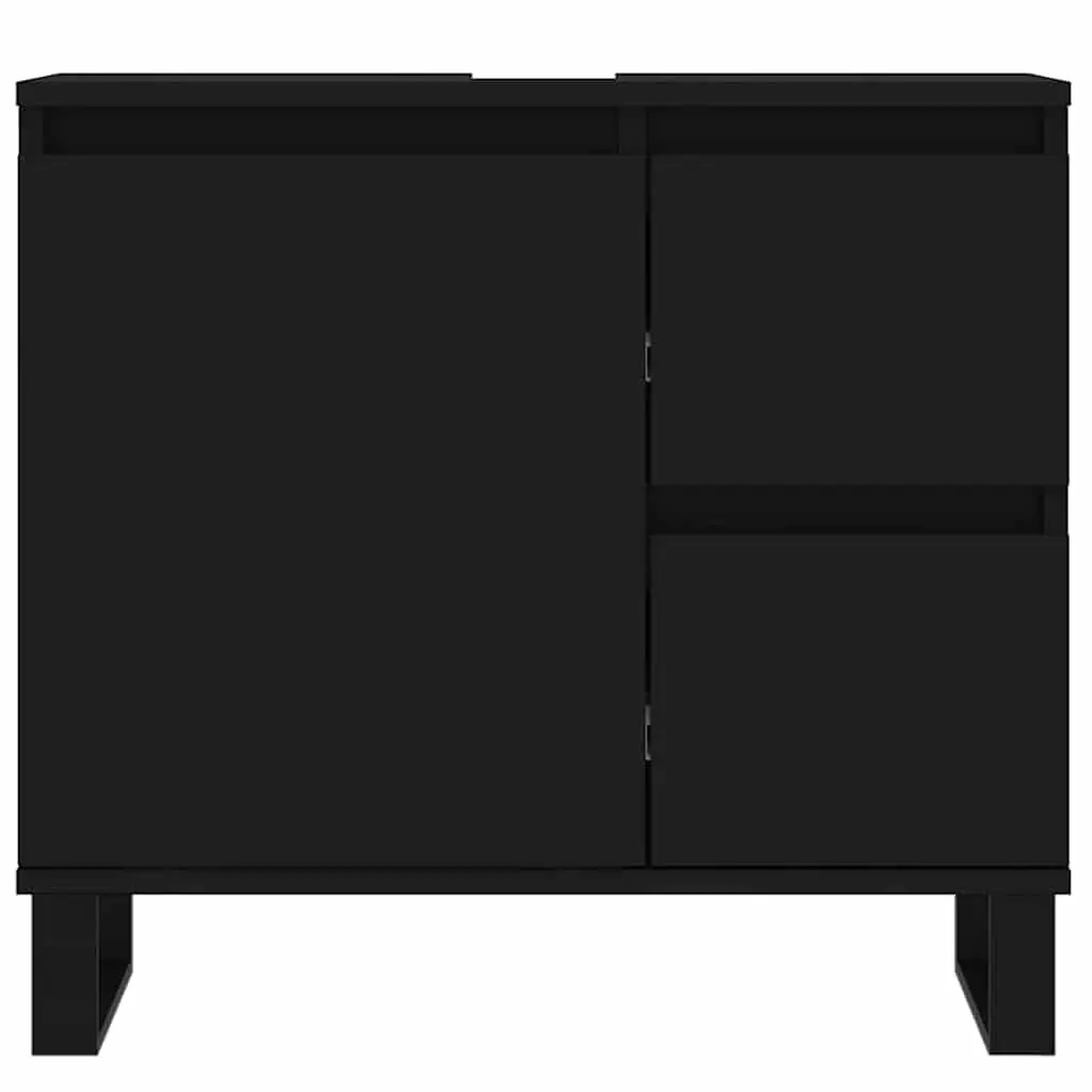 Black Bathroom Cabinet with Storage Solutions