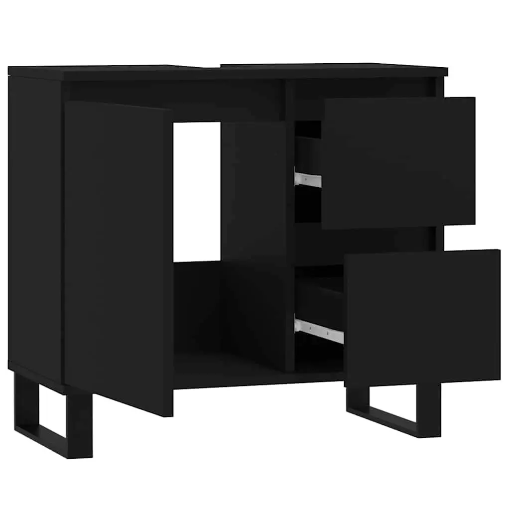 Black Bathroom Cabinet with Storage Solutions
