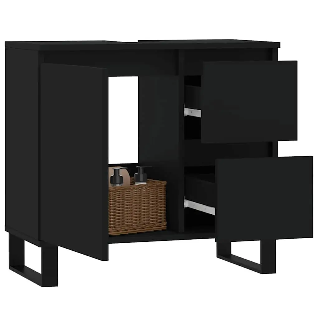 Black Bathroom Cabinet with Storage Solutions