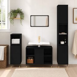 Reliable Black Bathroom Vanity Cabinet with Storage