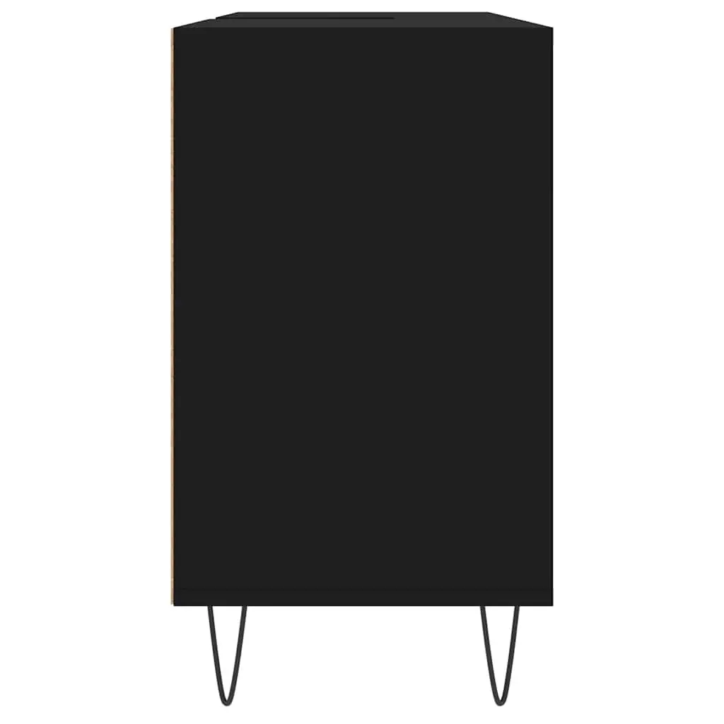 Bathroom Vanity Unit Black 80x33x60 cm Storage Cabinet with Door and Shelves