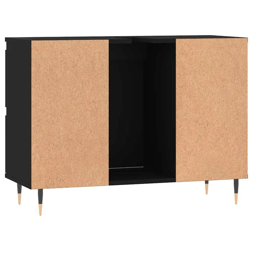 Bathroom Cabinet Storage Organiser 80x33x60 cm Black