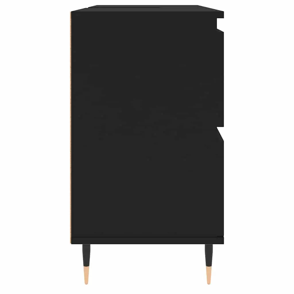 Bathroom Cabinet Storage Organiser 80x33x60 cm Black