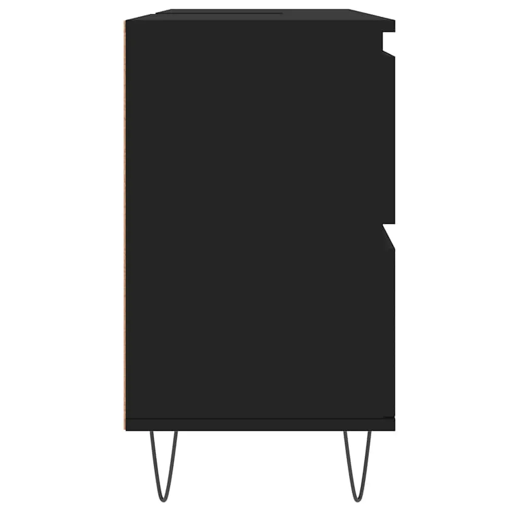 Bathroom Cabinet Black Storage 80x33x60 cm Engineered Wood Drawers