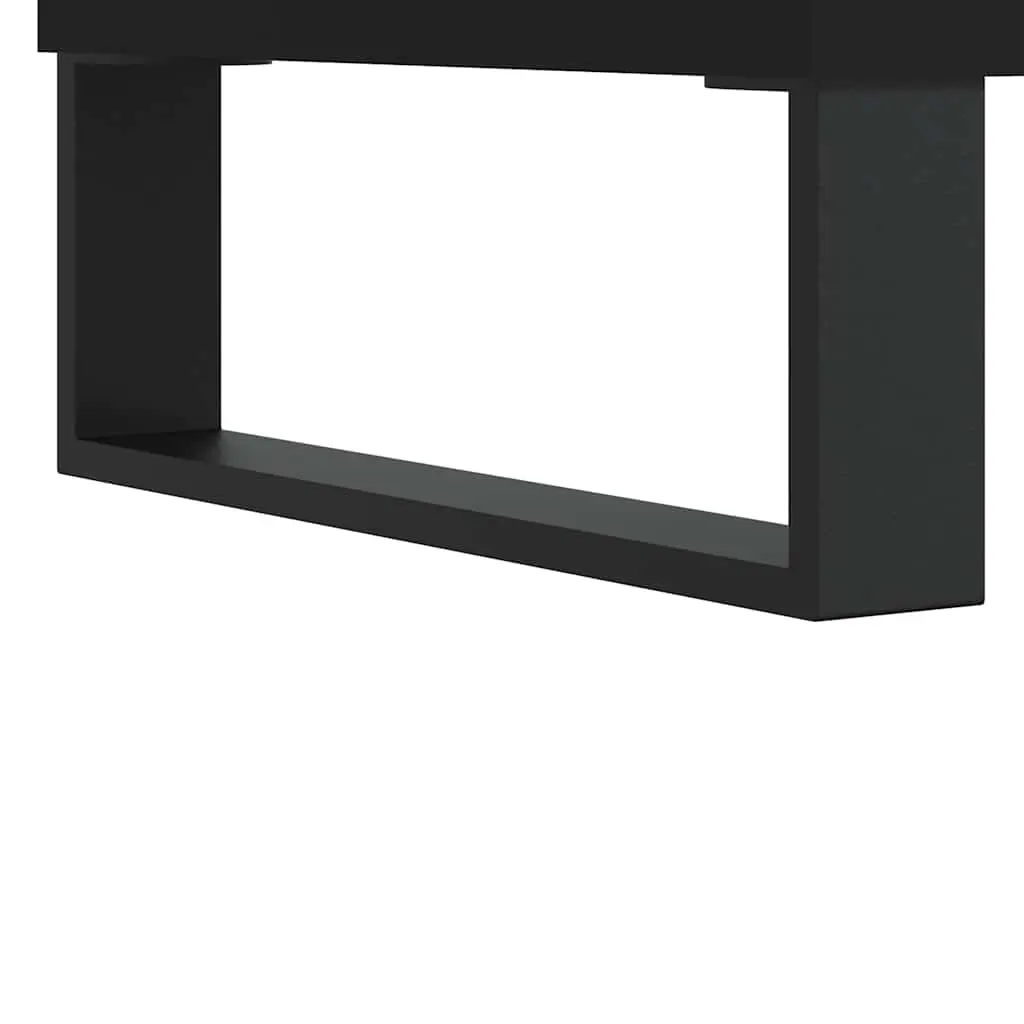 Bathroom Cabinet Storage 80x33x60 cm Black Engineered Wood Drawers