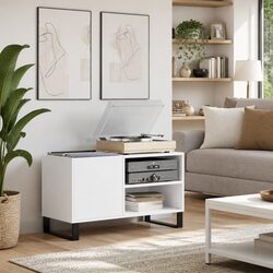 Reliable White Record Cabinet: Practical Design