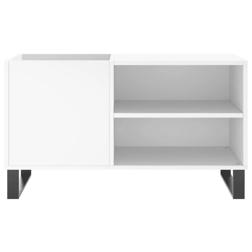 Record Cabinet White Vinyl LP Storage Organiser Media Display 85 x 38 x 48 cm