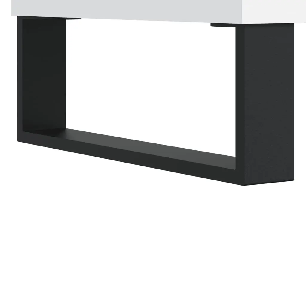 Record Cabinet White Vinyl LP Storage Organiser Media Display 85 x 38 x 48 cm