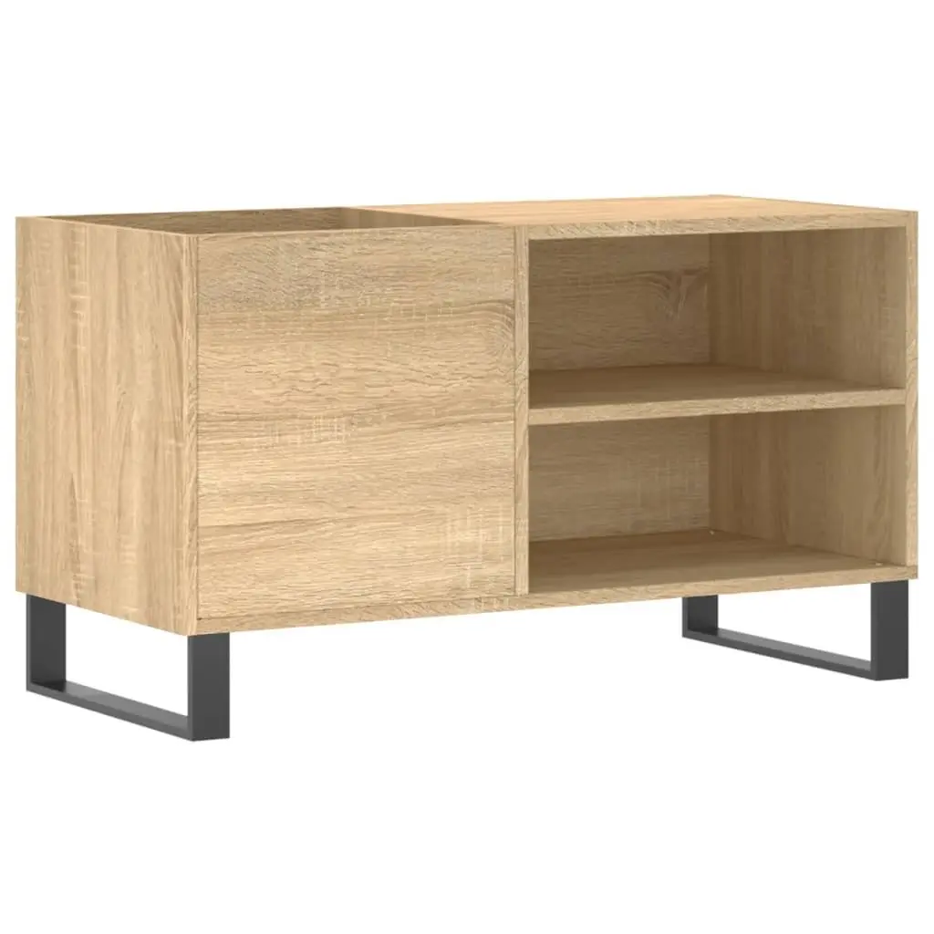 Record Cabinet Vinyl LP Organizer Engineered Wood Brown Sonoma Oak