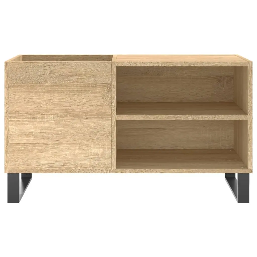Record Cabinet Vinyl LP Organizer Engineered Wood Brown Sonoma Oak