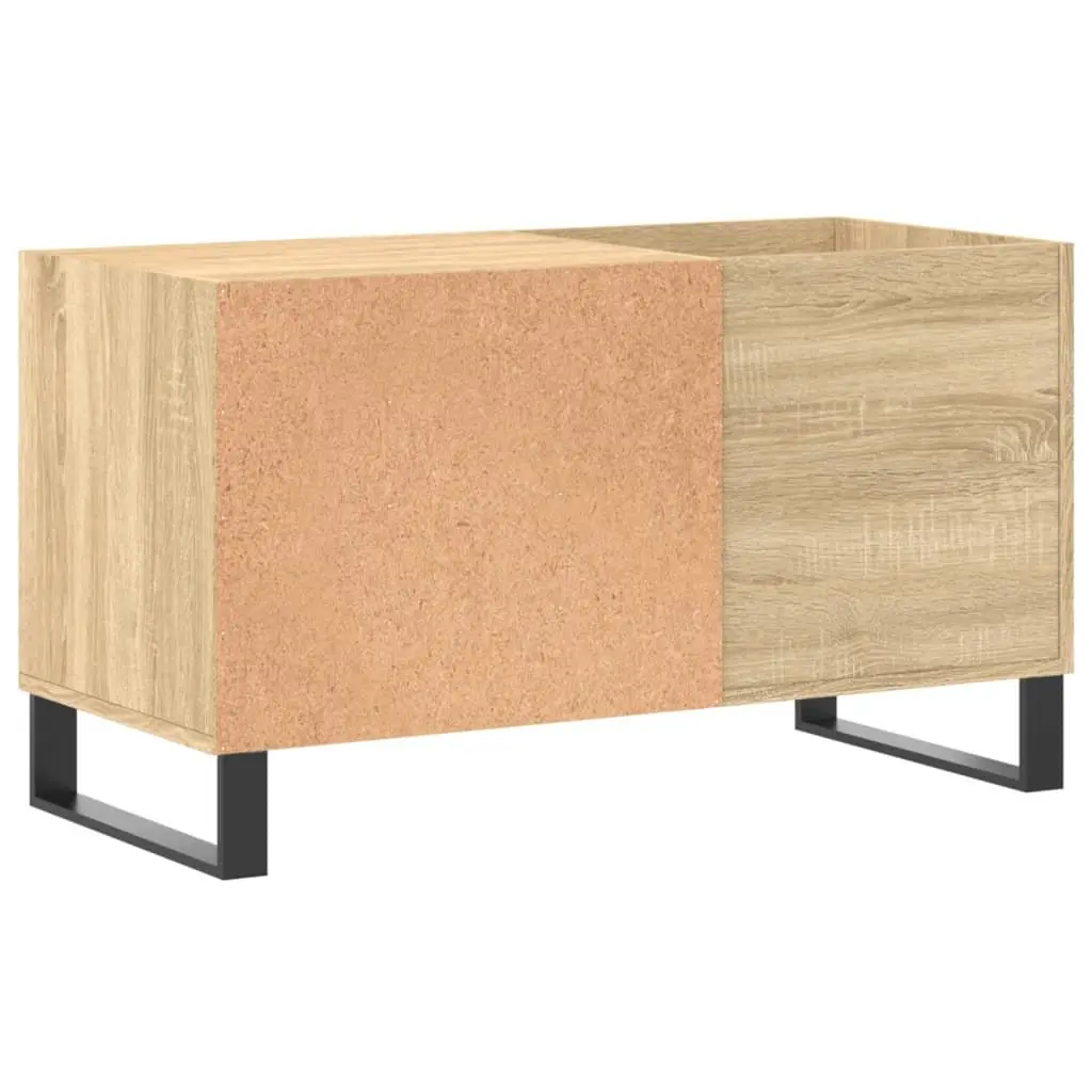 Record Cabinet Vinyl LP Organizer Engineered Wood Brown Sonoma Oak