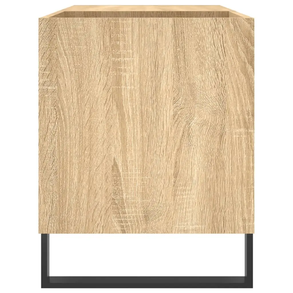 Record Cabinet Vinyl LP Organizer Engineered Wood Brown Sonoma Oak