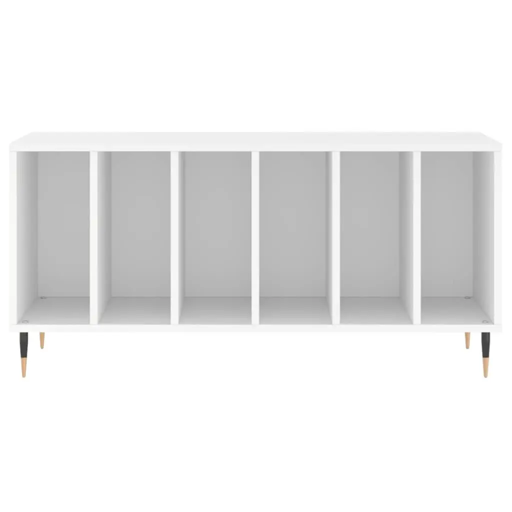 Record Cabinet White Vinyl Storage Media Display 100 x 38 x 48 cm Engineered Wood