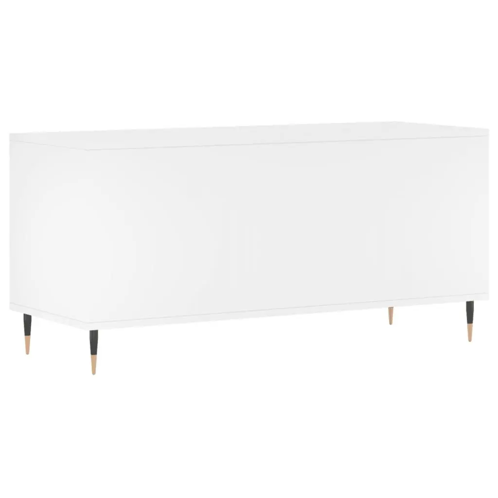 Record Cabinet White Vinyl Storage Media Display 100 x 38 x 48 cm Engineered Wood