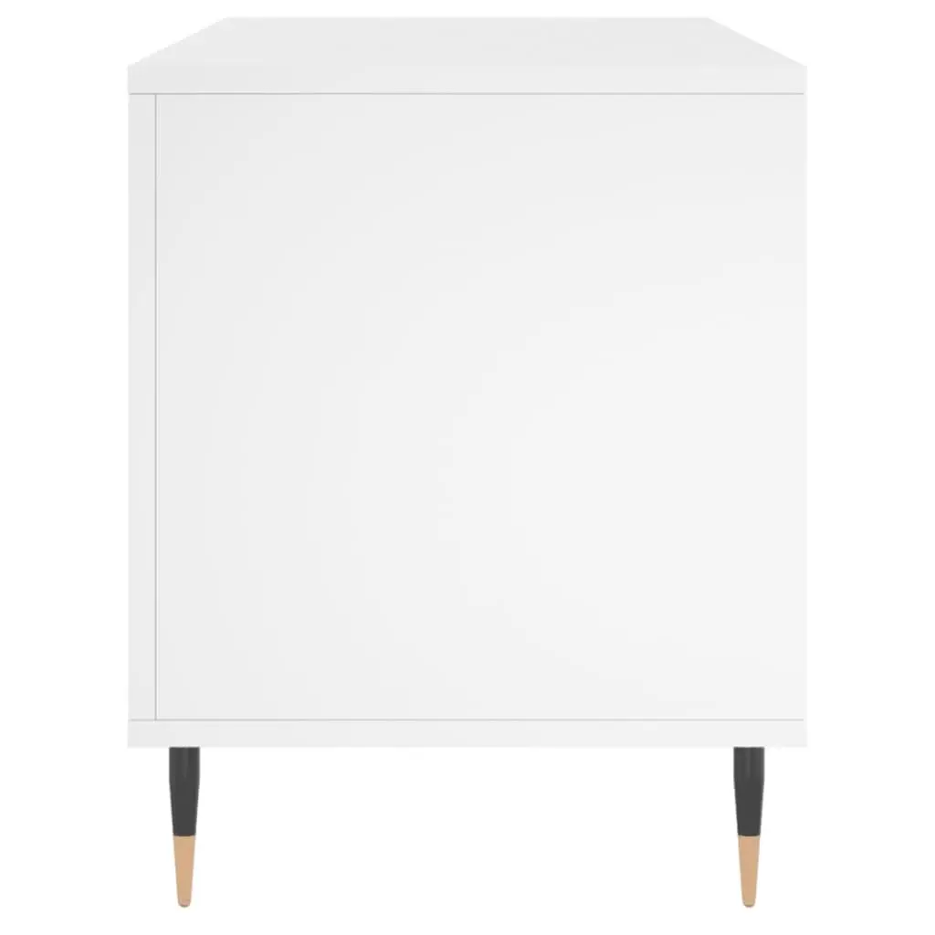 Record Cabinet White Vinyl Storage Media Display 100 x 38 x 48 cm Engineered Wood