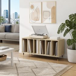 Practical Sonoma Oak Record Cabinet for Your Collection