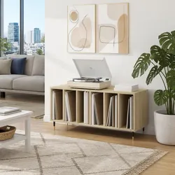 Practical Sonoma Oak Record Cabinet for Your Collection