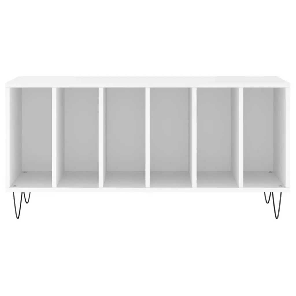 Record Cabinet White Vinyl LP Storage Unit Engineered Wood 100 x 38 x 48 cm