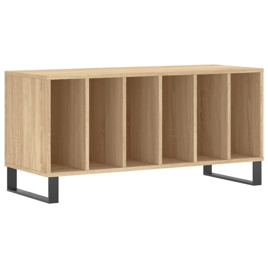 Record Cabinet Vinyl Storage 100 x 38 x 48 cm Brown Engineered Wood