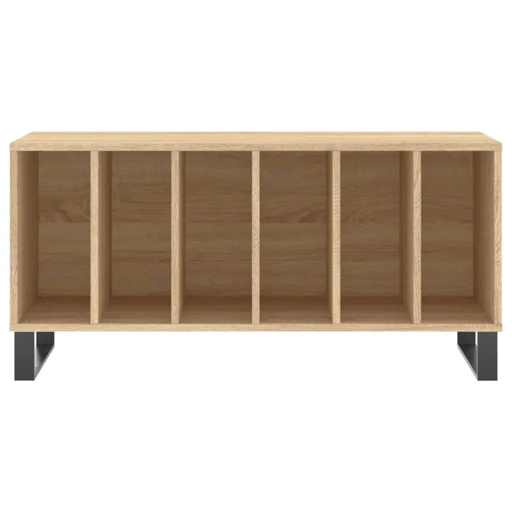 Record Cabinet Vinyl Storage 100 x 38 x 48 cm Brown Engineered Wood
