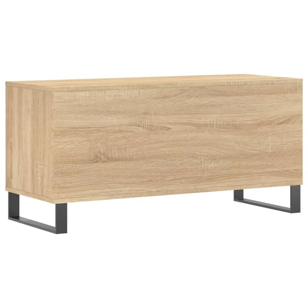 Record Cabinet Vinyl Storage 100 x 38 x 48 cm Brown Engineered Wood