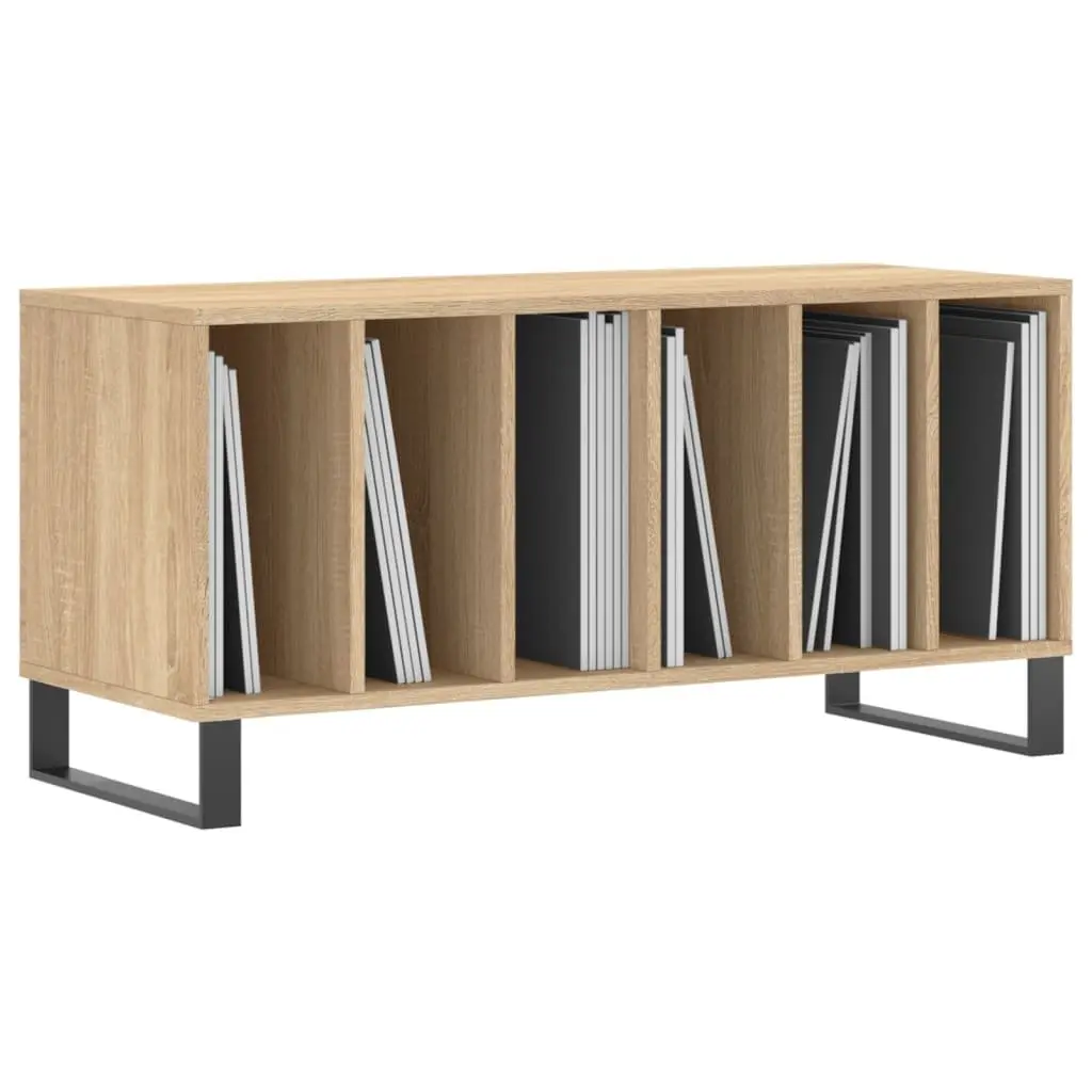 Record Cabinet Vinyl Storage 100 x 38 x 48 cm Brown Engineered Wood
