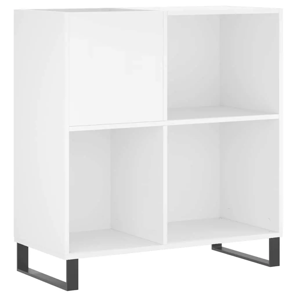White Record Cabinet with Ample Storage Space