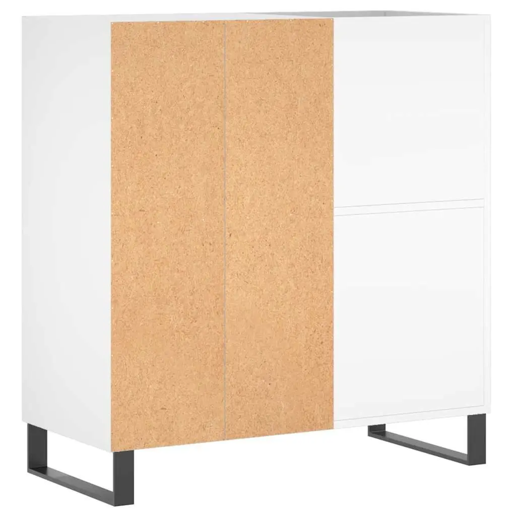 White Record Cabinet with Ample Storage Space