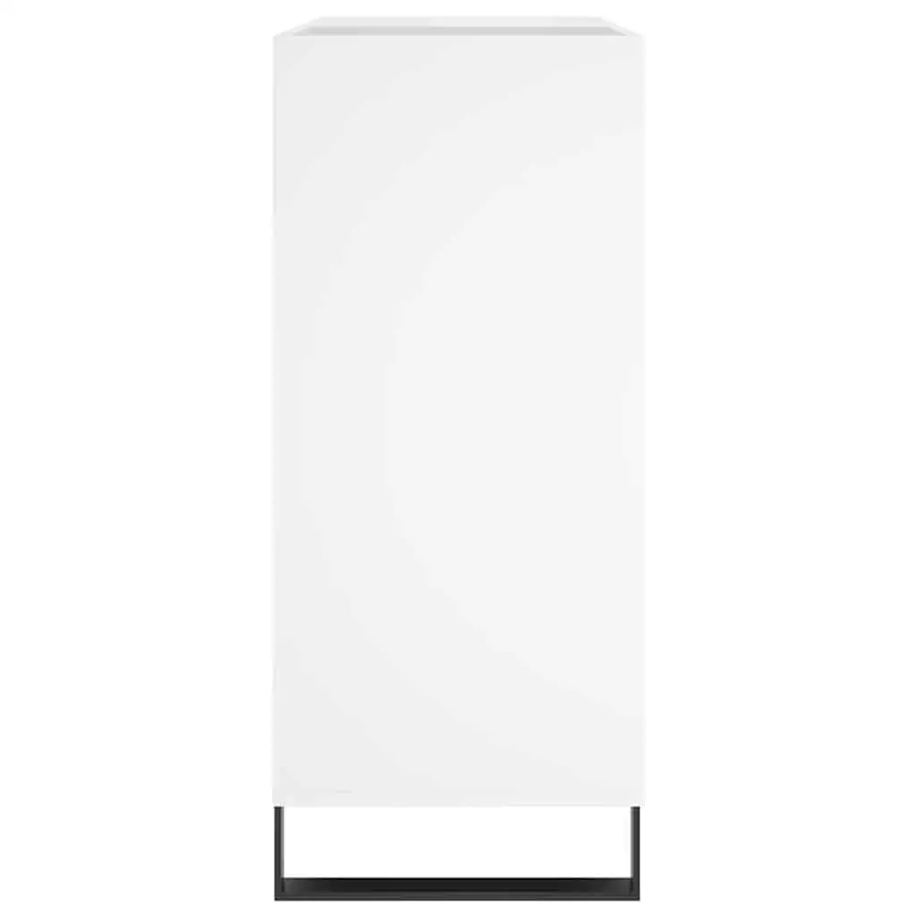 White Record Cabinet with Ample Storage Space