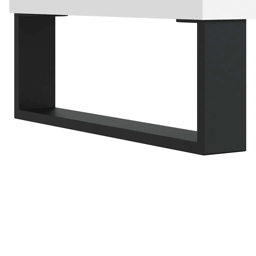 White Record Cabinet with Ample Storage Space
