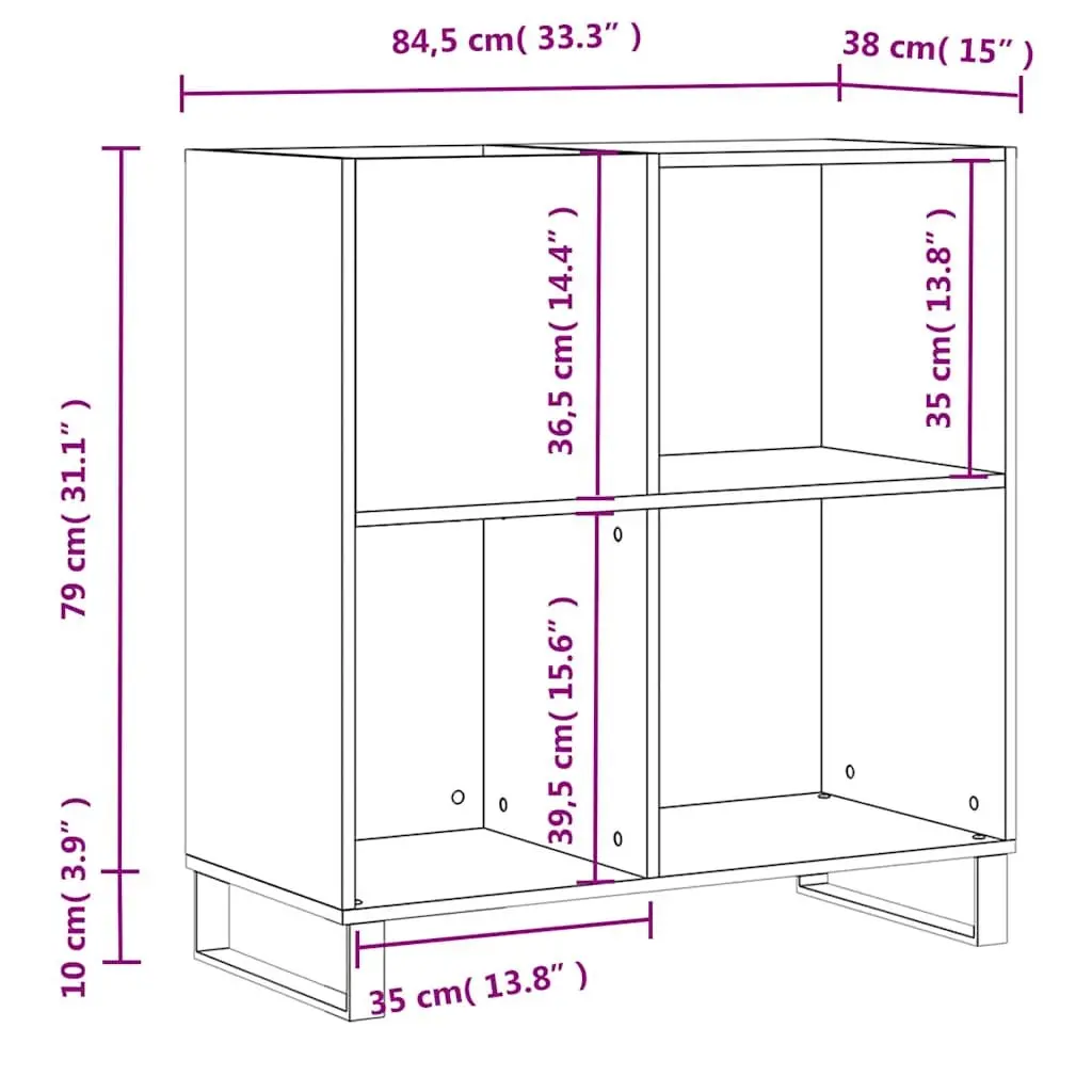 White Record Cabinet with Ample Storage Space