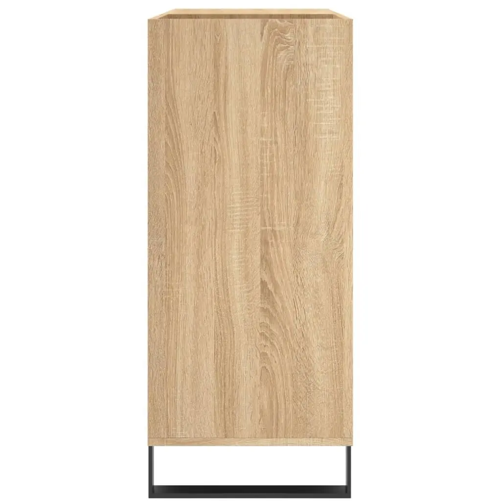 Record Cabinet Sonoma Oak Engineered Wood Storage Vinyl LP Display Organizer