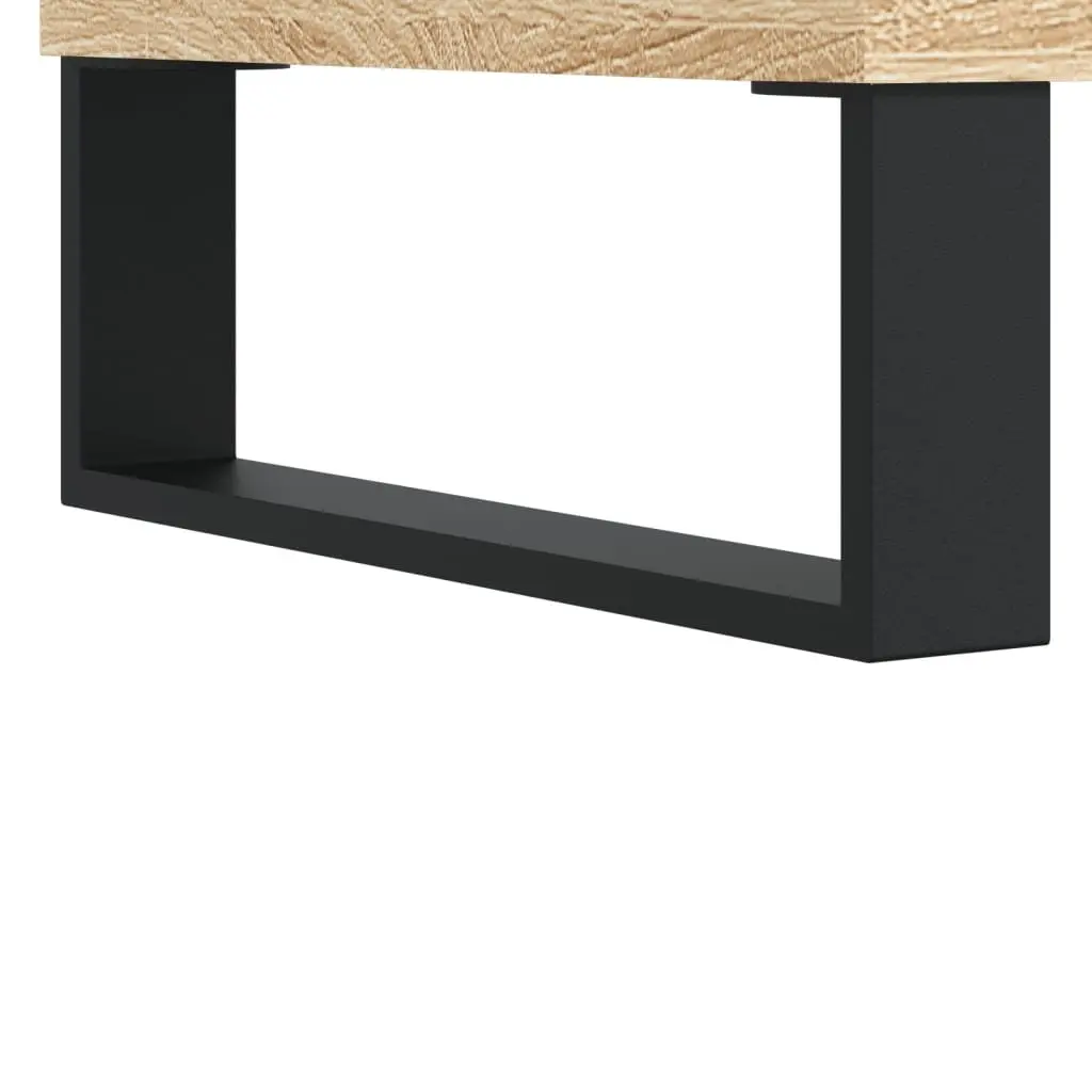 Record Cabinet Sonoma Oak Engineered Wood Storage Vinyl LP Display Organizer