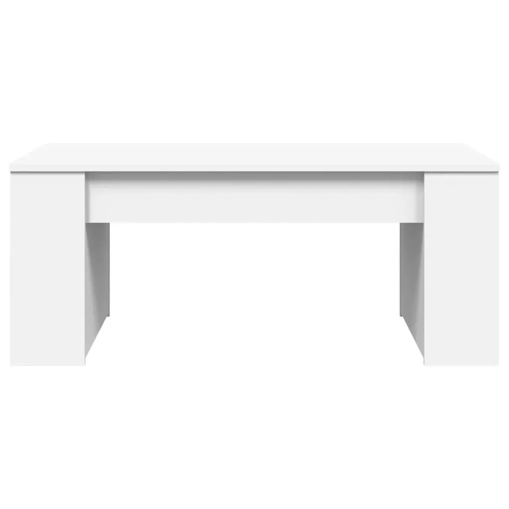 White Coffee Table with Storage Compartment Living Room Accent Furniture