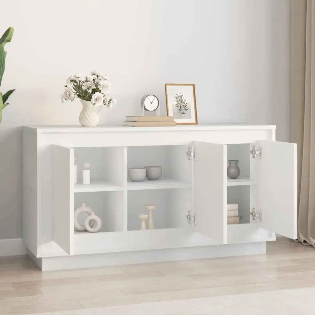 White Sideboard 6 Compartment Storage