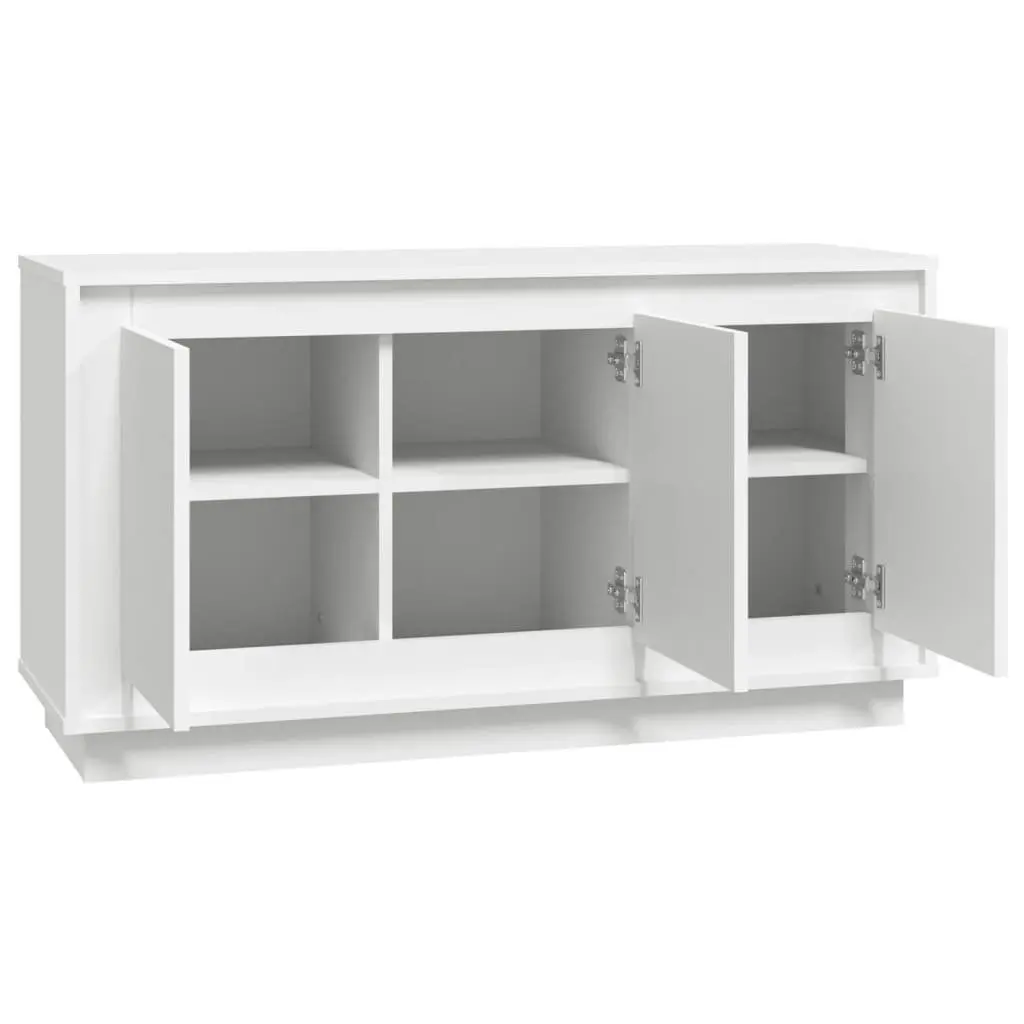 White Sideboard 6 Compartment Storage