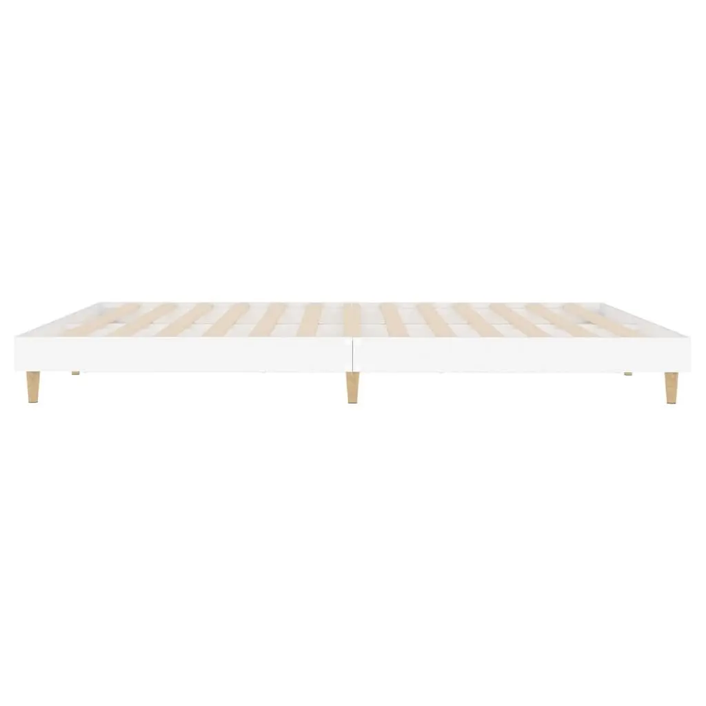 King Bed Frame White 183x203cm Engineered Wood Platform