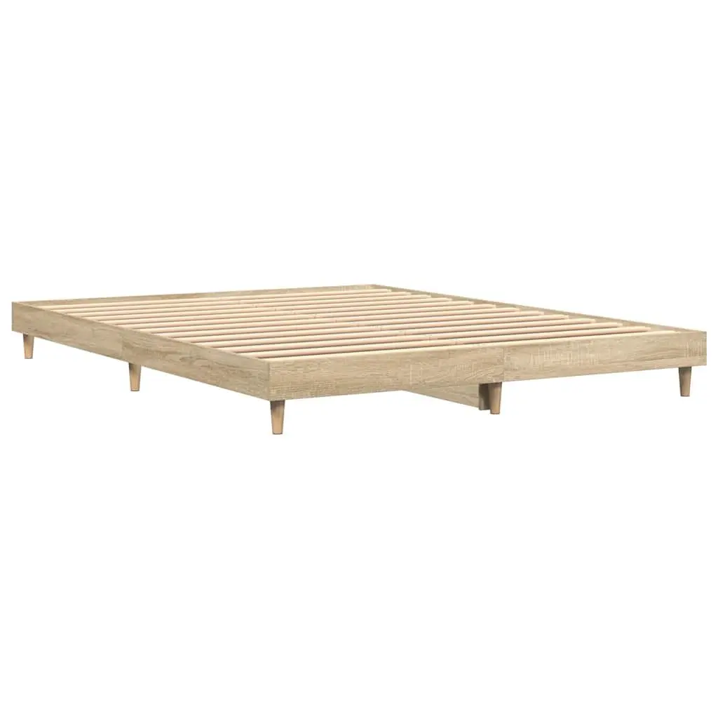Bed Frame Engineered Wood 135x190 cm Brown
