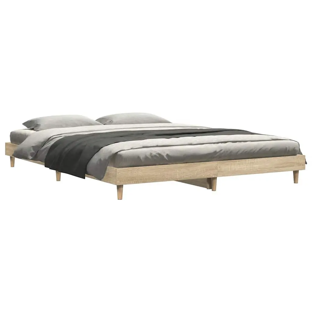 Bed Frame Engineered Wood 135x190 cm Brown