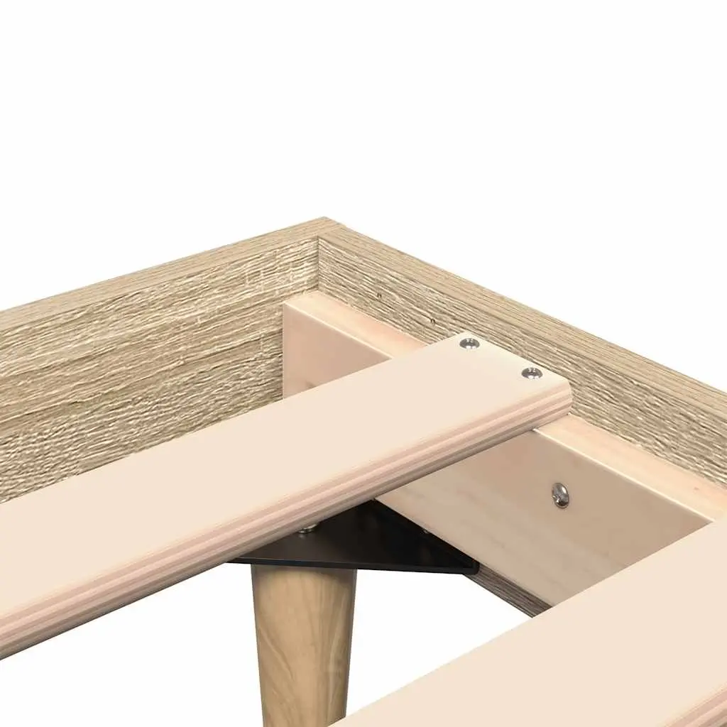 Bed Frame Engineered Wood 135x190 cm Brown