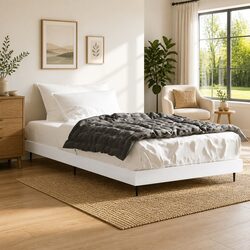 Comfortable and Reliable White Bed Frame 90x190 cm