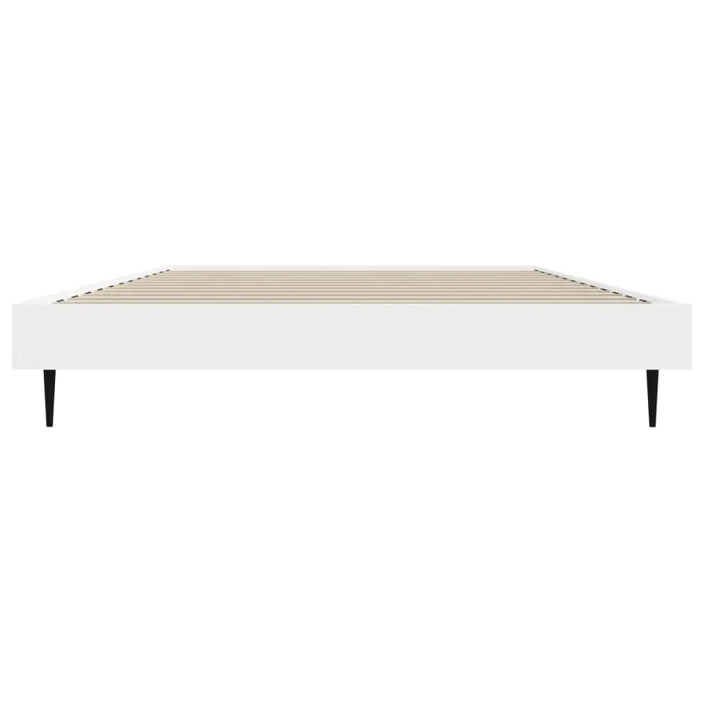 Bed Frame White Engineered Wood 90x190 cm Slatted Base Bedroom Furniture