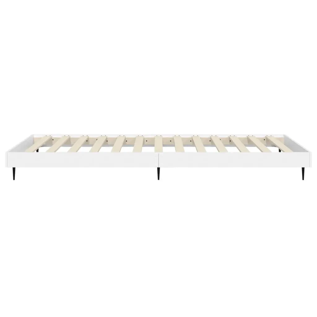 Bed Frame White Engineered Wood 90x190 cm Slatted Base Bedroom Furniture