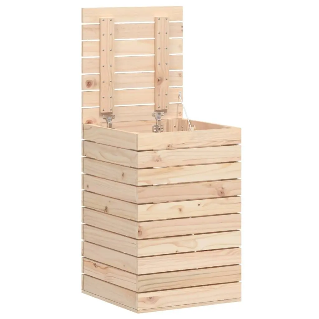 Laundry Basket 44x44x66 cm Solid Wood Pine Brown Storage Bin with Lid