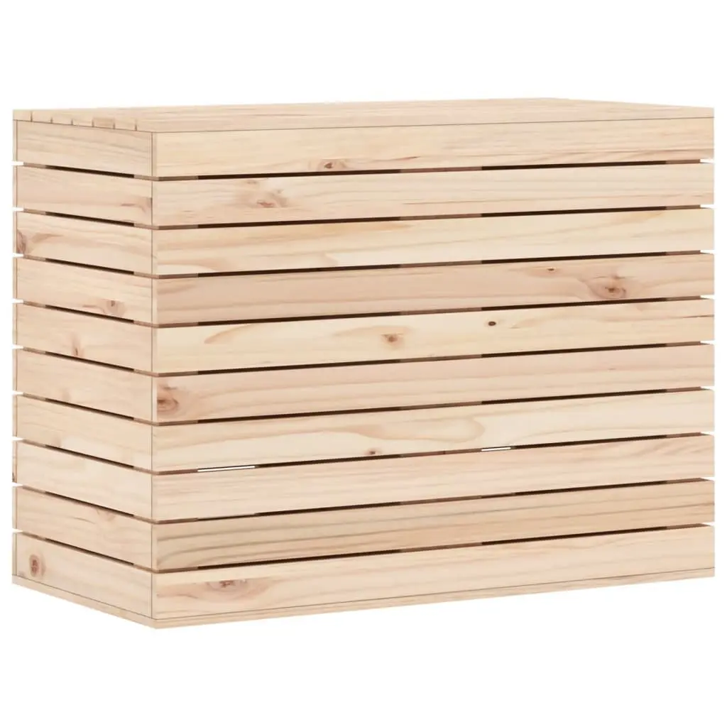 Wooden Laundry Basket with Lid Storage Organiser 88.5x44x66 cm Brown