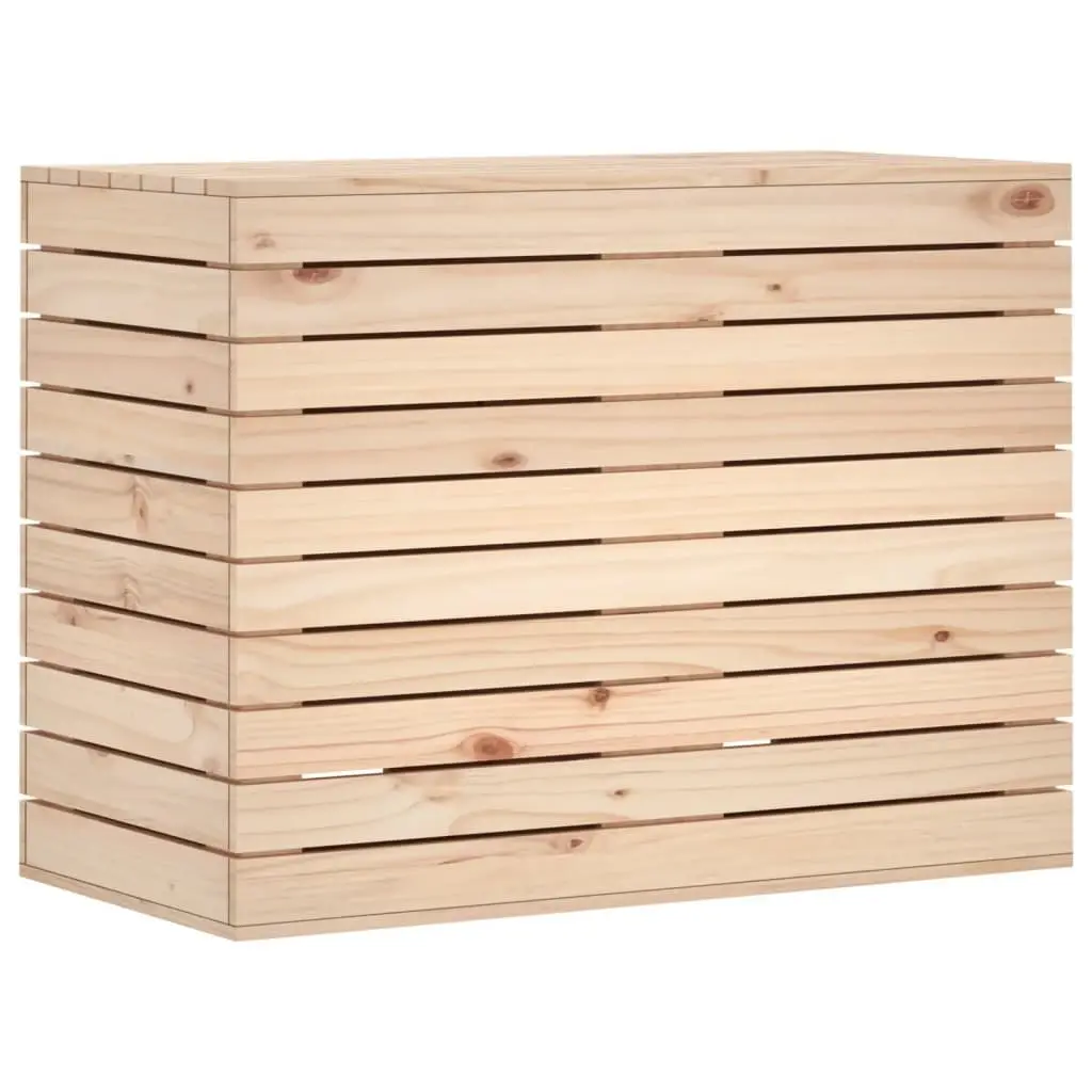 Wooden Laundry Basket with Lid Storage Organiser 88.5x44x66 cm Brown